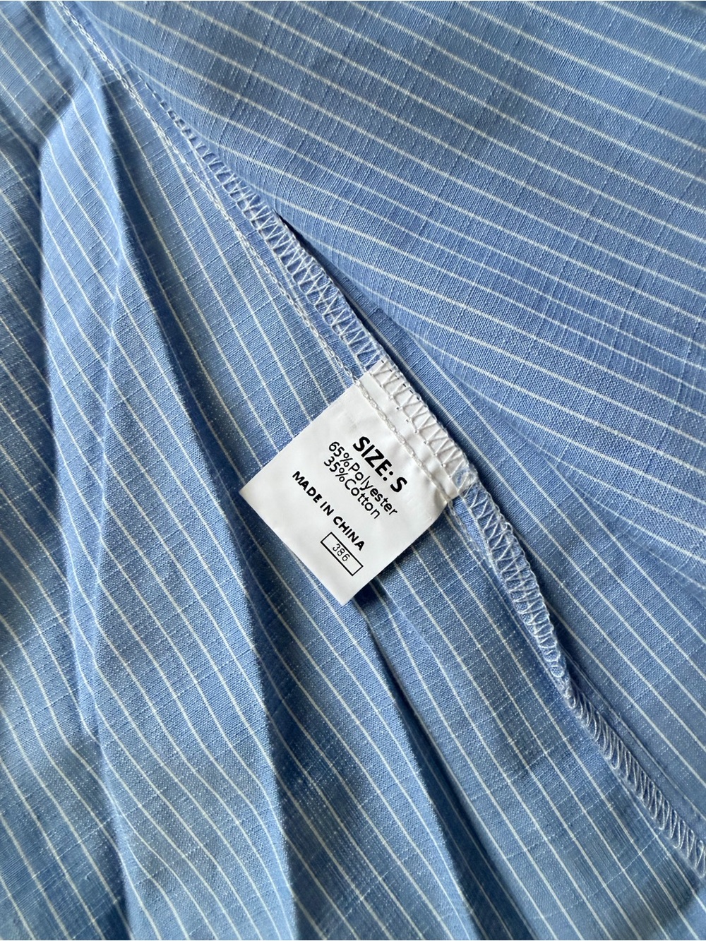 Oversized Light Blue Stripe Button-Down Shirt - Women's Top - Picture 4 of 4